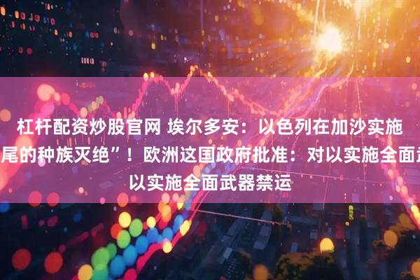 杠杆配资炒股官网 埃尔多安：以色列在加沙实施“彻头彻尾的种族灭绝”！欧洲这国政府批准：对以实施全面武器禁运